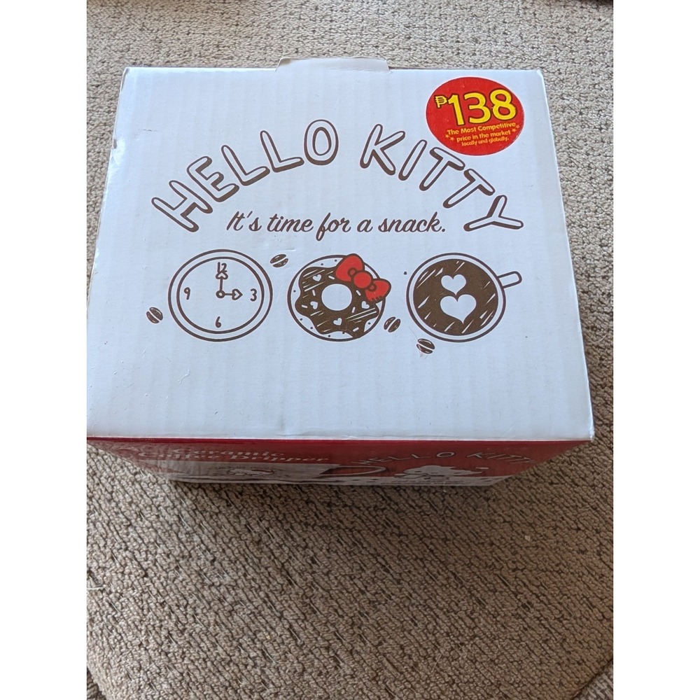 Hello Kitty Ceramic Coffee Dripper NIB 1-2 Cups Sanrio Sticker SA2887 From 2021